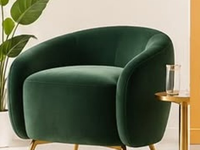 Fauteuil velours vert
